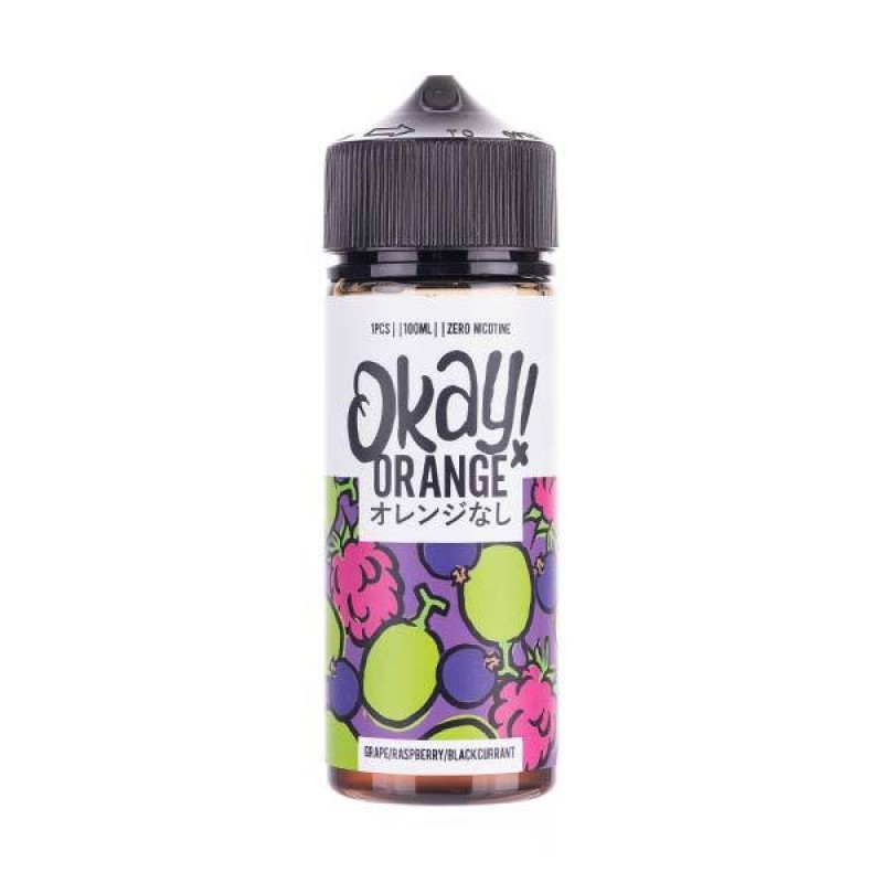 Grape Raspberry Blackcurrant 100ml Shortfill E-Liquid by Okay! Orange
